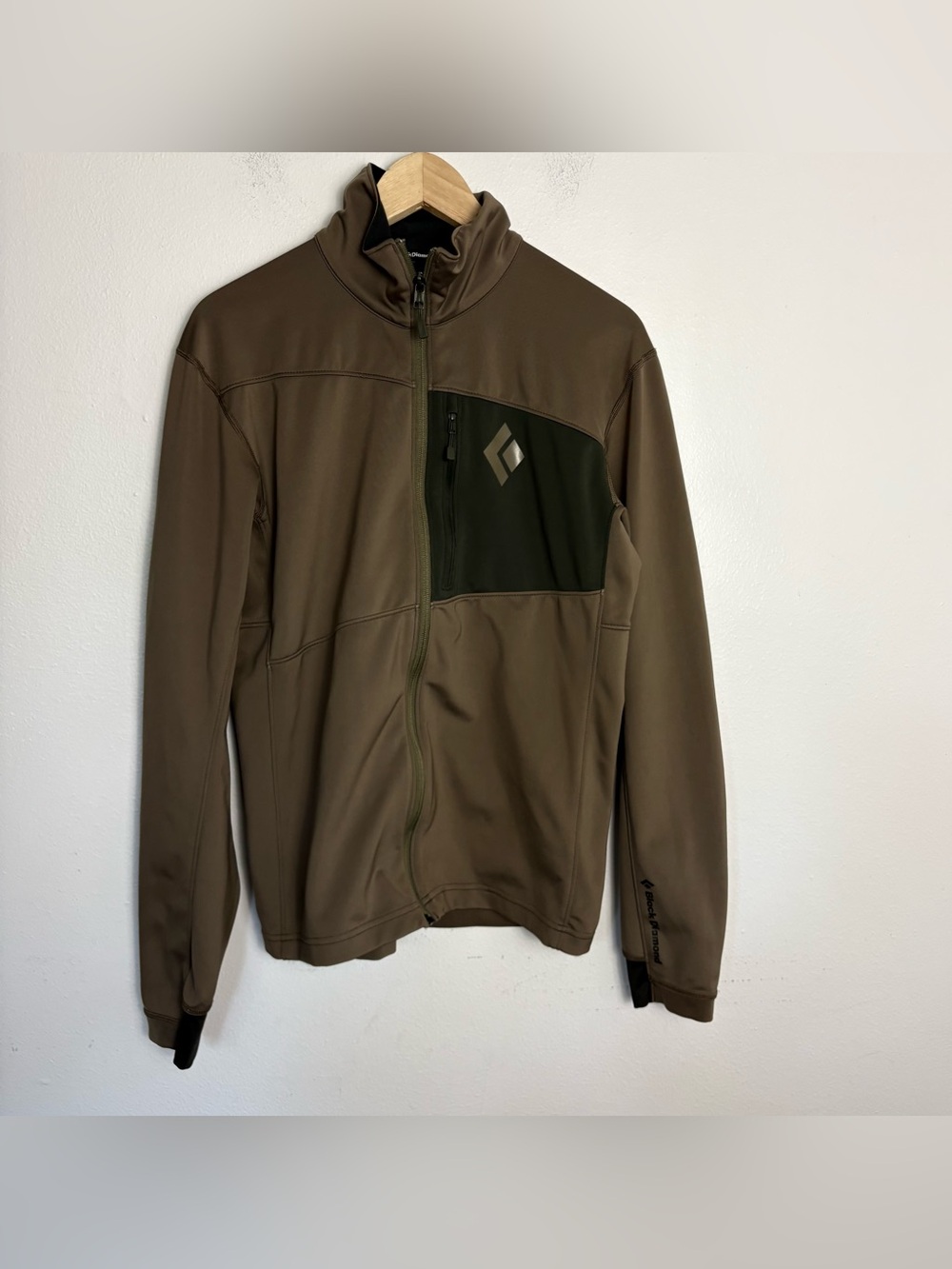 Black Diamond Flow State Jacket Olive Green Hiking Climbing Outdoor Men’s Medium